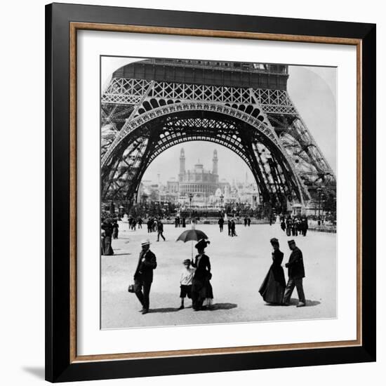 Looking Through the Base of the Eiffel Tower to the Trocadero and Colonial Station-null-Framed Photographic Print