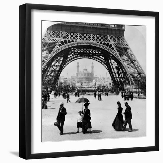 Looking Through the Base of the Eiffel Tower to the Trocadero and Colonial Station-null-Framed Photographic Print