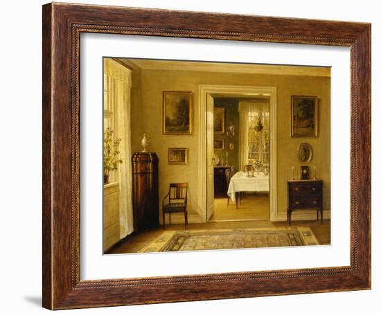 Looking through to the Dining Room, (Oil on Canvas)-Hans Hilsoe-Framed Giclee Print