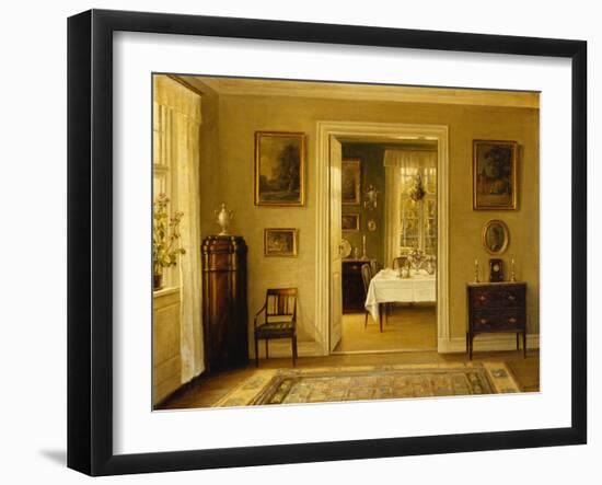 Looking through to the Dining Room, (Oil on Canvas)-Hans Hilsoe-Framed Giclee Print