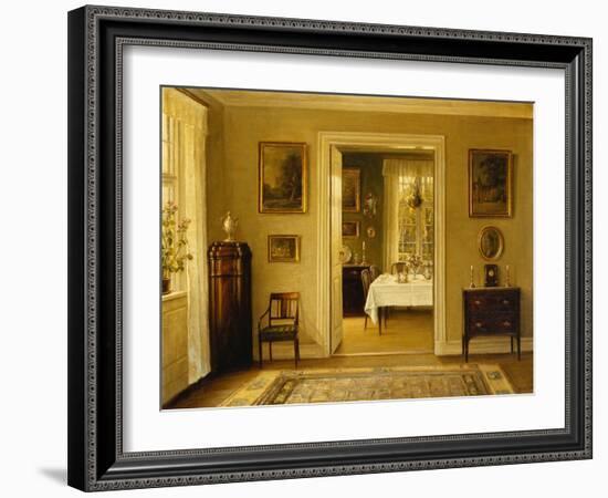 Looking through to the Dining Room, (Oil on Canvas)-Hans Hilsoe-Framed Giclee Print