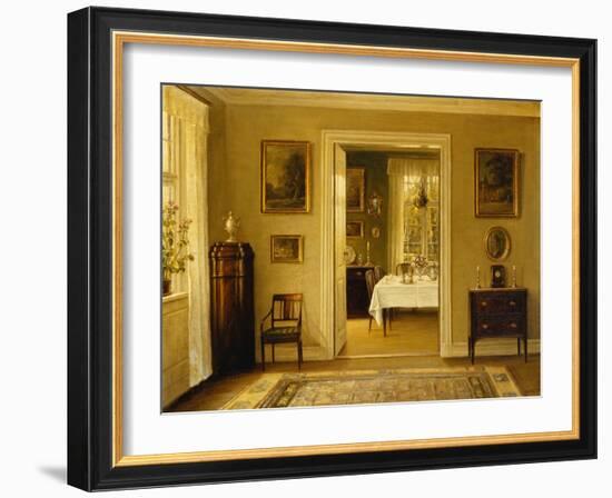 Looking through to the Dining Room, (Oil on Canvas)-Hans Hilsoe-Framed Giclee Print