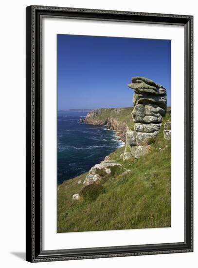 Looking to Sennen Cove from Lands End, Summer Sunshine, Cornwall, England, United Kingdom, Europe-Peter Barritt-Framed Photographic Print