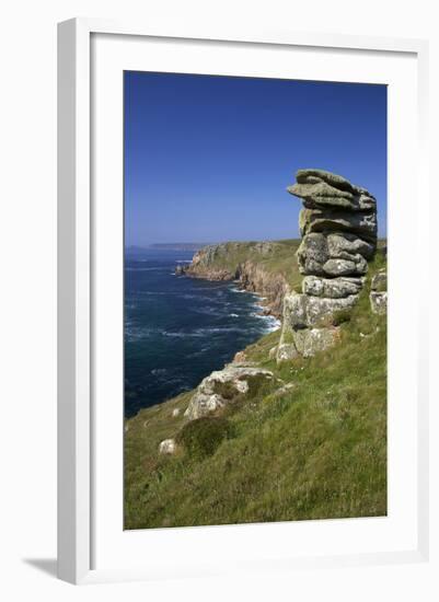 Looking to Sennen Cove from Lands End, Summer Sunshine, Cornwall, England, United Kingdom, Europe-Peter Barritt-Framed Photographic Print