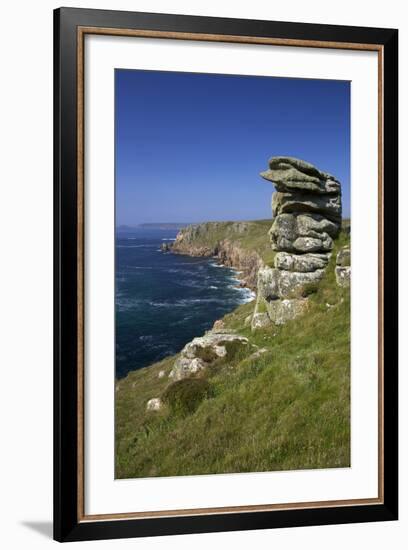 Looking to Sennen Cove from Lands End, Summer Sunshine, Cornwall, England, United Kingdom, Europe-Peter Barritt-Framed Photographic Print