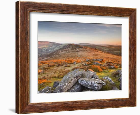 Looking Towards Honeybag Tor in Dartmoor National Park, Devon, England, United Kingdom, Europe-Julian Elliott-Framed Photographic Print