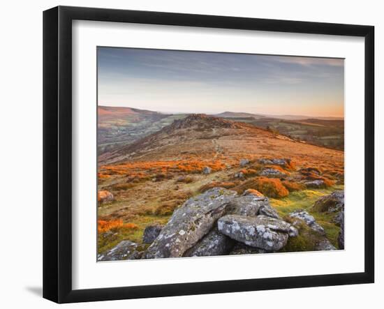 Looking Towards Honeybag Tor in Dartmoor National Park, Devon, England, United Kingdom, Europe-Julian Elliott-Framed Photographic Print