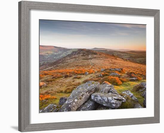 Looking Towards Honeybag Tor in Dartmoor National Park, Devon, England, United Kingdom, Europe-Julian Elliott-Framed Photographic Print