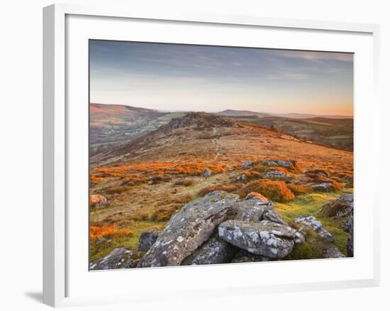 Looking Towards Honeybag Tor in Dartmoor National Park, Devon, England, United Kingdom, Europe-Julian Elliott-Framed Photographic Print