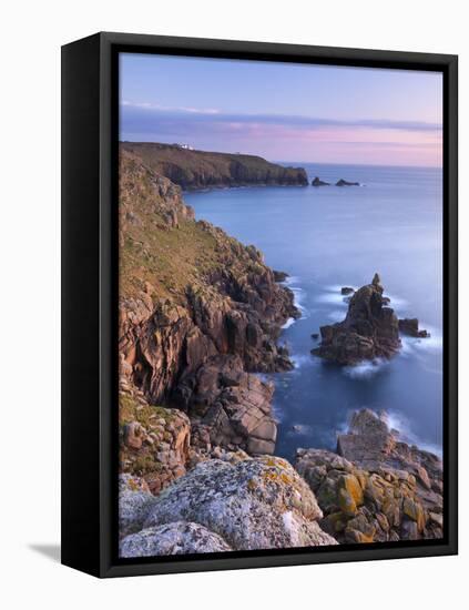 Looking Towards Land's End from the Cliffs Above Sennen, Cornwall, England. Spring-Adam Burton-Framed Premier Image Canvas