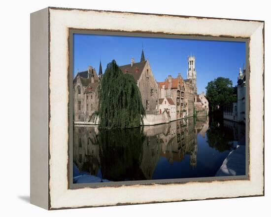 Looking Towards the Belfry of Belfort Hallen, Bruges, Belgium-Lee Frost-Framed Premier Image Canvas