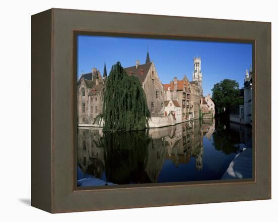 Looking Towards the Belfry of Belfort Hallen, Bruges, Belgium-Lee Frost-Framed Premier Image Canvas