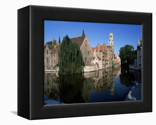 Looking Towards the Belfry of Belfort Hallen, Bruges, Belgium-Lee Frost-Framed Premier Image Canvas