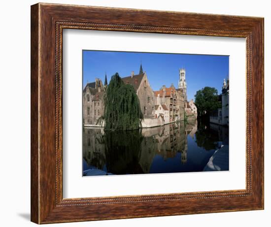 Looking Towards the Belfry of Belfort Hallen, Bruges, Belgium-Lee Frost-Framed Photographic Print