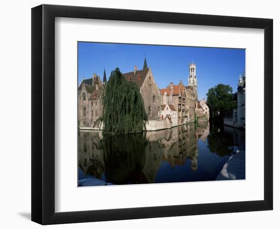 Looking Towards the Belfry of Belfort Hallen, Bruges, Belgium-Lee Frost-Framed Photographic Print