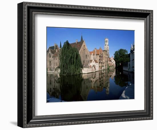 Looking Towards the Belfry of Belfort Hallen, Bruges, Belgium-Lee Frost-Framed Photographic Print