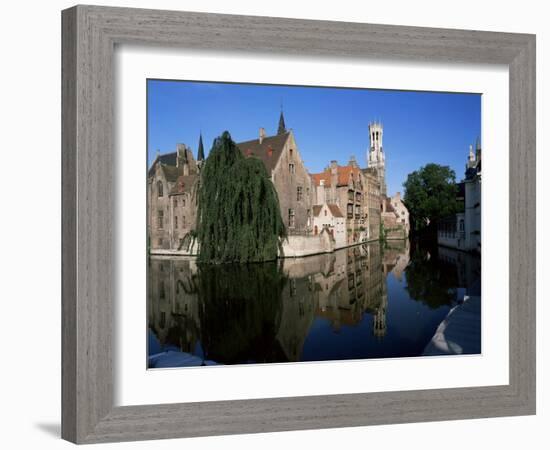 Looking Towards the Belfry of Belfort Hallen, Bruges, Belgium-Lee Frost-Framed Photographic Print