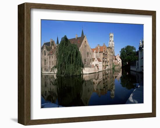 Looking Towards the Belfry of Belfort Hallen, Bruges, Belgium-Lee Frost-Framed Photographic Print