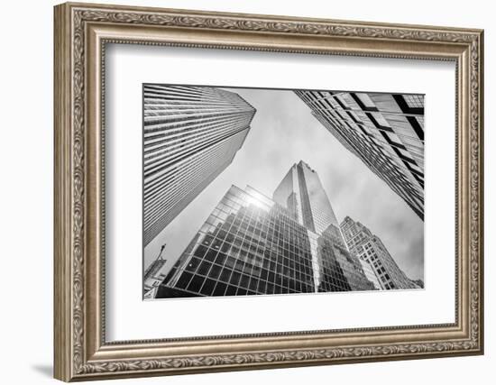 Looking up at Manhattan Skyscrapers, New York City-Maciej Bledowski-Framed Photographic Print
