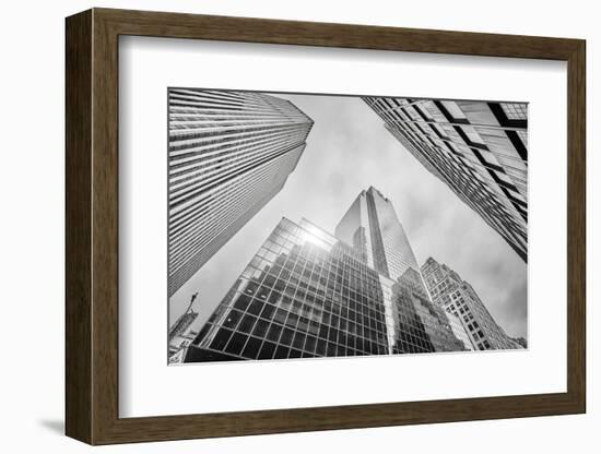 Looking up at Manhattan Skyscrapers, New York City-Maciej Bledowski-Framed Photographic Print