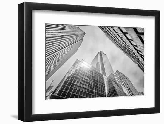 Looking up at Manhattan Skyscrapers, New York City-Maciej Bledowski-Framed Photographic Print