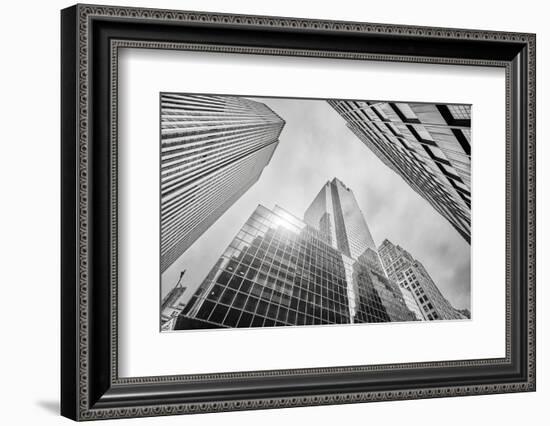 Looking up at Manhattan Skyscrapers, New York City-Maciej Bledowski-Framed Photographic Print