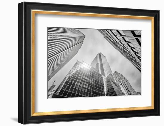 Looking up at Manhattan Skyscrapers, New York City-Maciej Bledowski-Framed Photographic Print