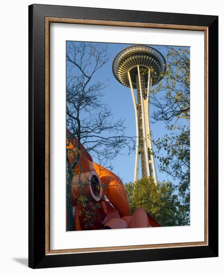 Looking up at the Space Needle, Seattle, Washington, USA-Janis Miglavs-Framed Photographic Print