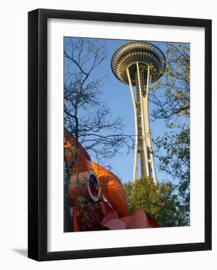 Looking up at the Space Needle, Seattle, Washington, USA-Janis Miglavs-Framed Photographic Print