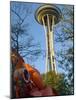 Looking up at the Space Needle, Seattle, Washington, USA-Janis Miglavs-Mounted Photographic Print
