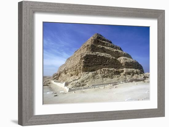 Looking Up from the Foot of Step Pyramid of King Djoser (Zozer), Saqqara, Egypt, C2600 Bc-Imhotep-Framed Photographic Print