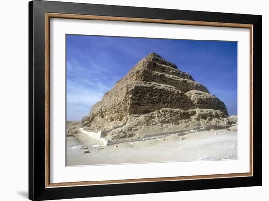 Looking Up from the Foot of Step Pyramid of King Djoser (Zozer), Saqqara, Egypt, C2600 Bc-Imhotep-Framed Photographic Print