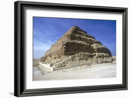 Looking Up from the Foot of Step Pyramid of King Djoser (Zozer), Saqqara, Egypt, C2600 Bc-Imhotep-Framed Photographic Print