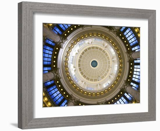 Looking Up from the Rotunda at the Dome of the Idaho State Capitol Building, Boise, Idaho, Usa-David R. Frazier-Framed Photographic Print