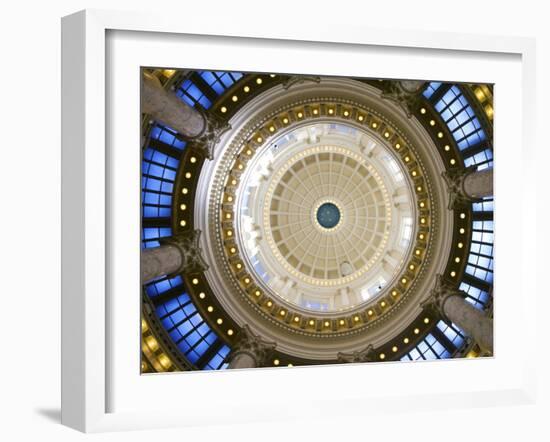 Looking Up from the Rotunda at the Dome of the Idaho State Capitol Building, Boise, Idaho, Usa-David R. Frazier-Framed Photographic Print