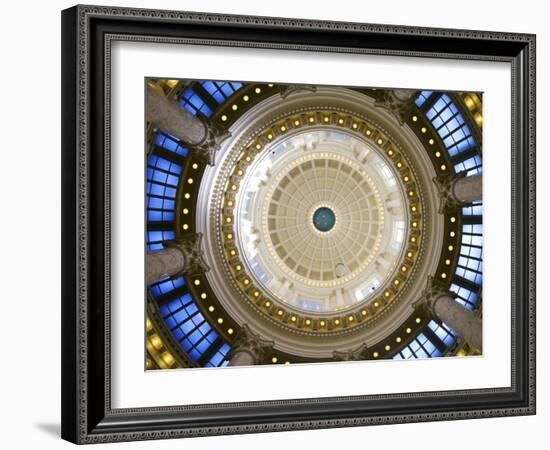 Looking Up from the Rotunda at the Dome of the Idaho State Capitol Building, Boise, Idaho, Usa-David R. Frazier-Framed Photographic Print