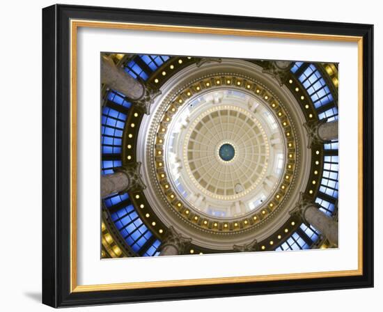 Looking Up from the Rotunda at the Dome of the Idaho State Capitol Building, Boise, Idaho, Usa-David R. Frazier-Framed Photographic Print