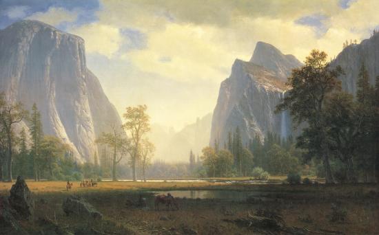 Looking Up the Yosemite Valley-Albert Bierstadt-Framed Textured Art