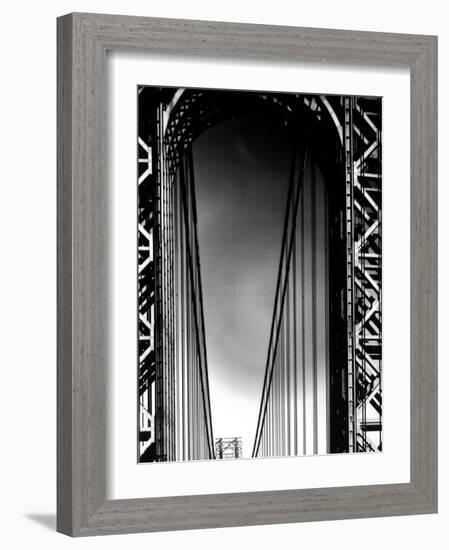 Looking up to Tower on the George Washington Bridge-Margaret Bourke-White-Framed Premium Photographic Print