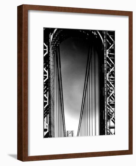 Looking up to Tower on the George Washington Bridge-Margaret Bourke-White-Framed Premium Photographic Print