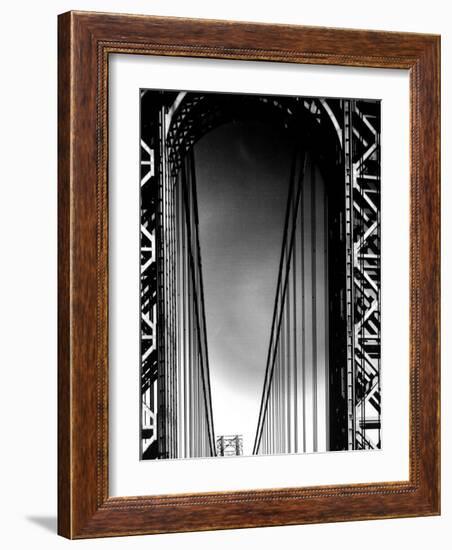 Looking up to Tower on the George Washington Bridge-Margaret Bourke-White-Framed Photographic Print