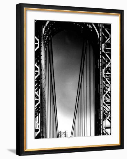 Looking up to Tower on the George Washington Bridge-Margaret Bourke-White-Framed Photographic Print