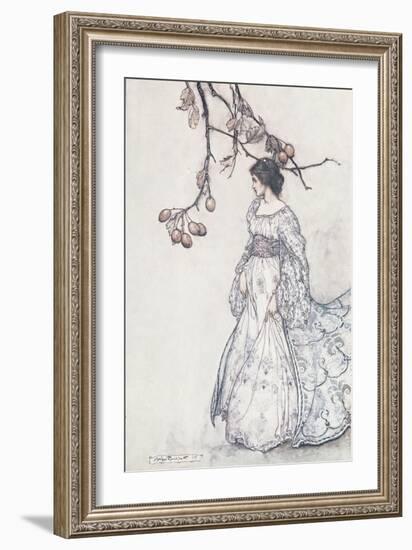 "Looking Very Undancey Indeed", from 'Peter Pan in Kensington Gardens' by J.M. Barrie, 1906-Arthur Rackham-Framed Giclee Print