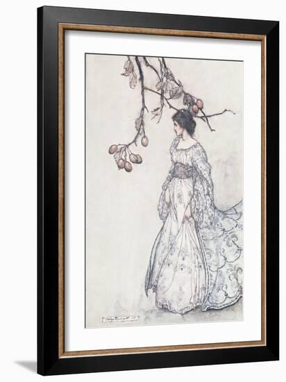 "Looking Very Undancey Indeed", from 'Peter Pan in Kensington Gardens' by J.M. Barrie, 1906-Arthur Rackham-Framed Giclee Print