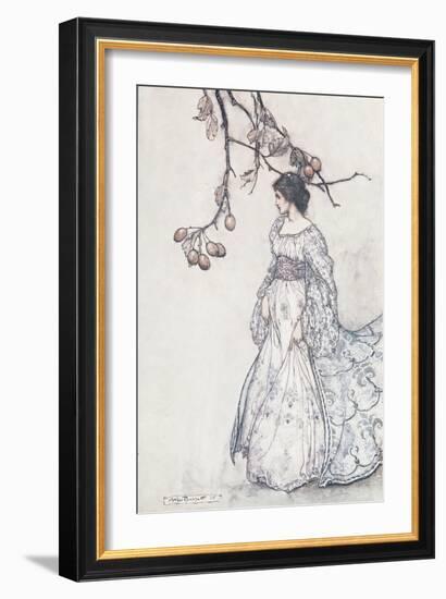 "Looking Very Undancey Indeed", from 'Peter Pan in Kensington Gardens' by J.M. Barrie, 1906-Arthur Rackham-Framed Giclee Print