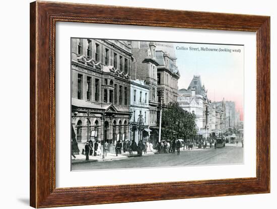 Looking West Along Collins Street, Melbourne, Australia, 1912-null-Framed Giclee Print