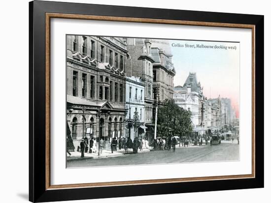 Looking West Along Collins Street, Melbourne, Australia, 1912-null-Framed Giclee Print