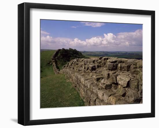 Looking West Along Hadrian's Wall, Unesco World Heritage Site, Near Greenhead, Cumbria, England-Richard Ashworth-Framed Photographic Print