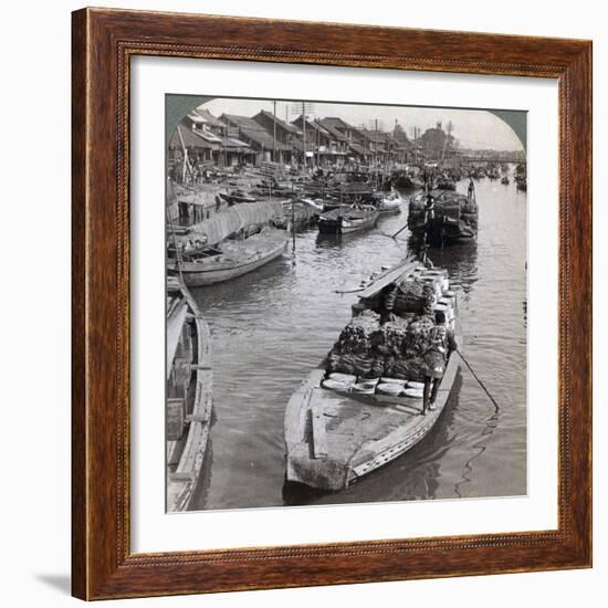 Looking West from Nihon Bashi (Bridg), Towards the Centre of Tokyo, Japan, 1904-Underwood & Underwood-Framed Photographic Print