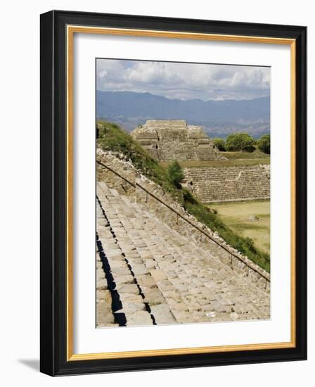 Looking West in the Ancient Zapotec City of Monte Alban, Near Oaxaca City, Oaxaca, Mexico-Robert Harding-Framed Photographic Print